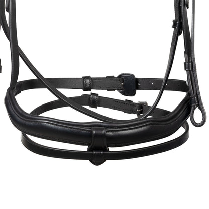 Equestro English leather bridle with rhinestone browband