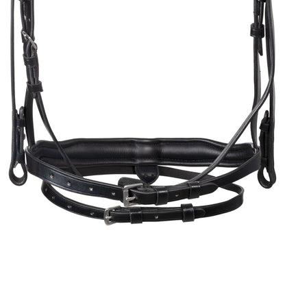 Equestro English leather bridle with rhinestone browband