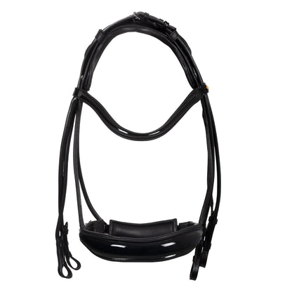 Equestro Leather dressage bridle with anatomical headpiece
