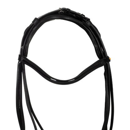 Equestro Leather dressage bridle with anatomical headpiece