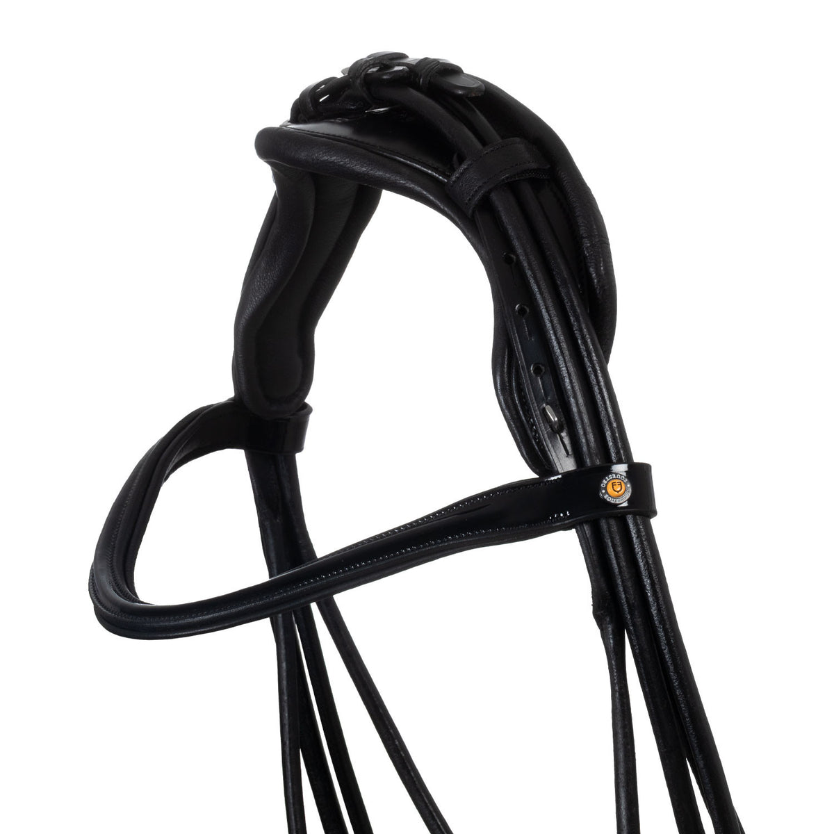Equestro Leather dressage bridle with anatomical headpiece