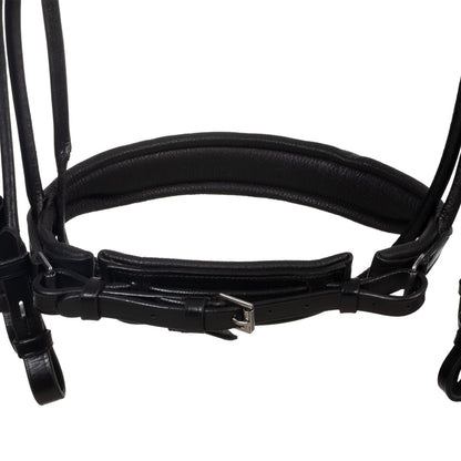 Equestro Leather dressage bridle with anatomical headpiece