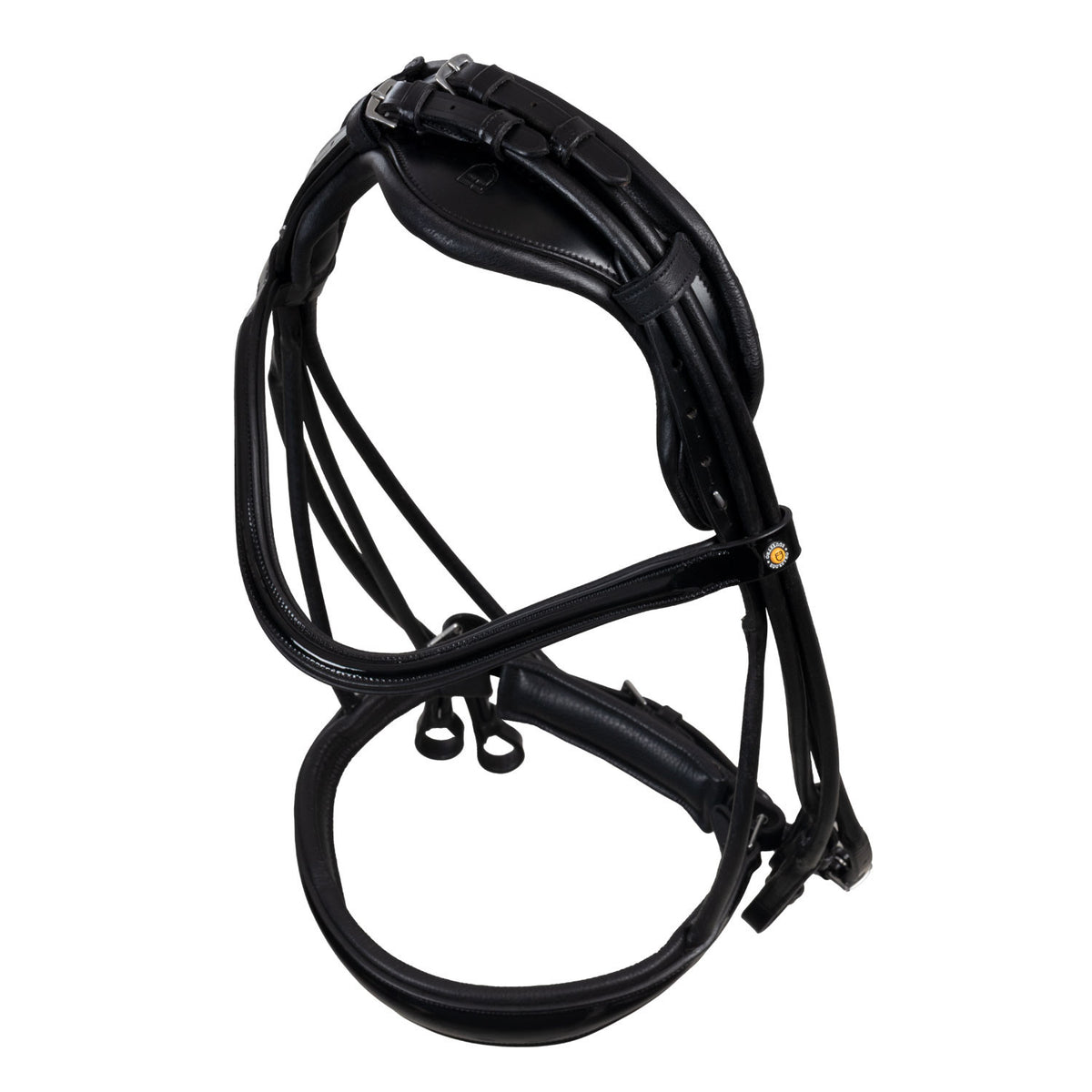 Equestro Leather dressage bridle with anatomical headpiece