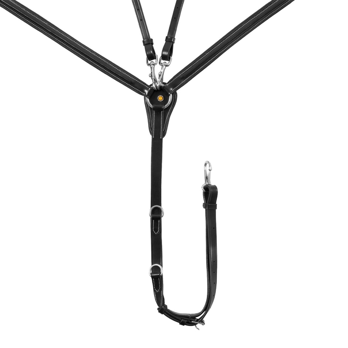 Equestro LEATHER BREASTPLATE WITH ELASTIC INSERTS & REMOVABLE MARTINGALE