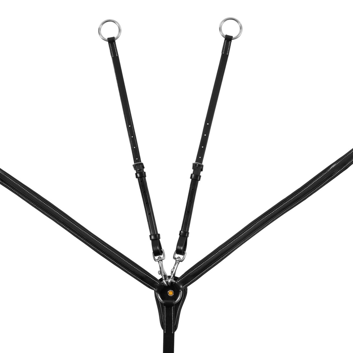 Equestro LEATHER BREASTPLATE WITH ELASTIC INSERTS & REMOVABLE MARTINGALE