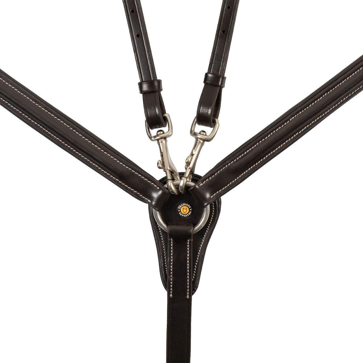 Equestro LEATHER BREASTPLATE WITH ELASTIC INSERTS & REMOVABLE MARTINGALE