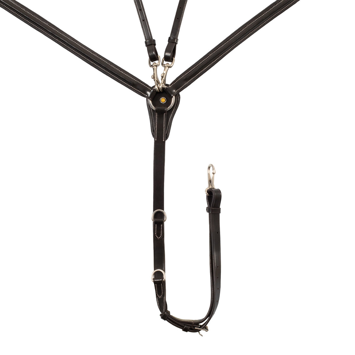 Equestro LEATHER BREASTPLATE WITH ELASTIC INSERTS & REMOVABLE MARTINGALE