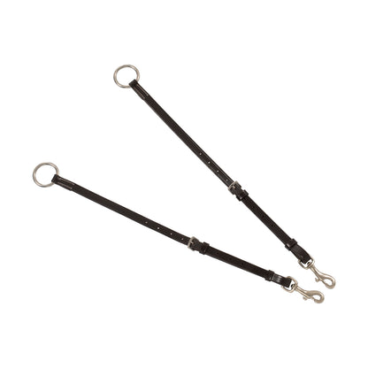 Equestro LEATHER BREASTPLATE WITH ELASTIC INSERTS & REMOVABLE MARTINGALE