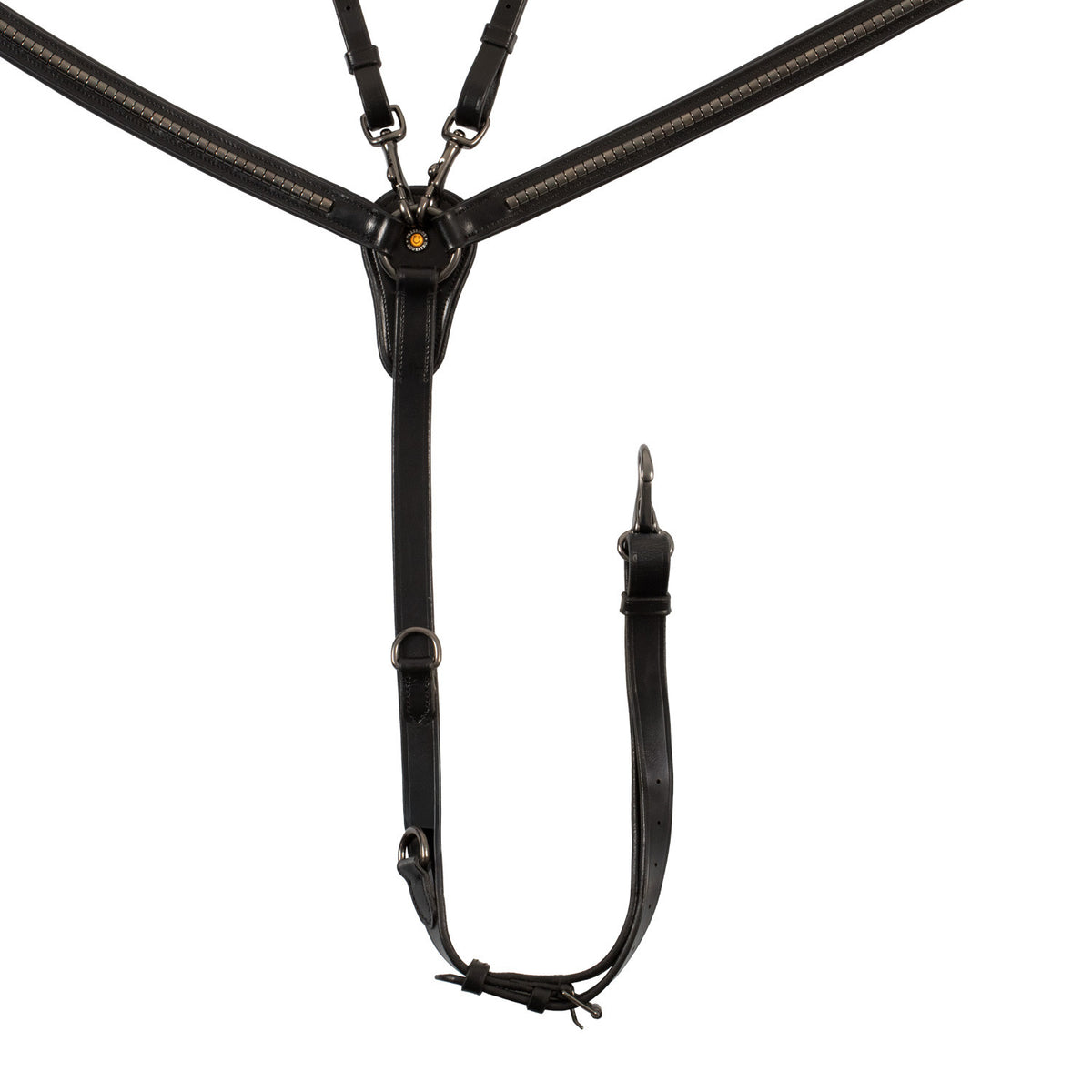 Equestro Tanned leather fork breastplate with black clincher