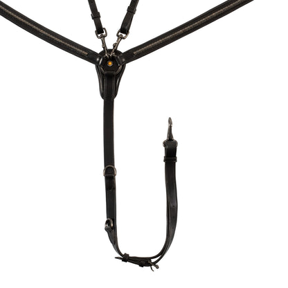 Equestro Tanned leather fork breastplate with black clincher