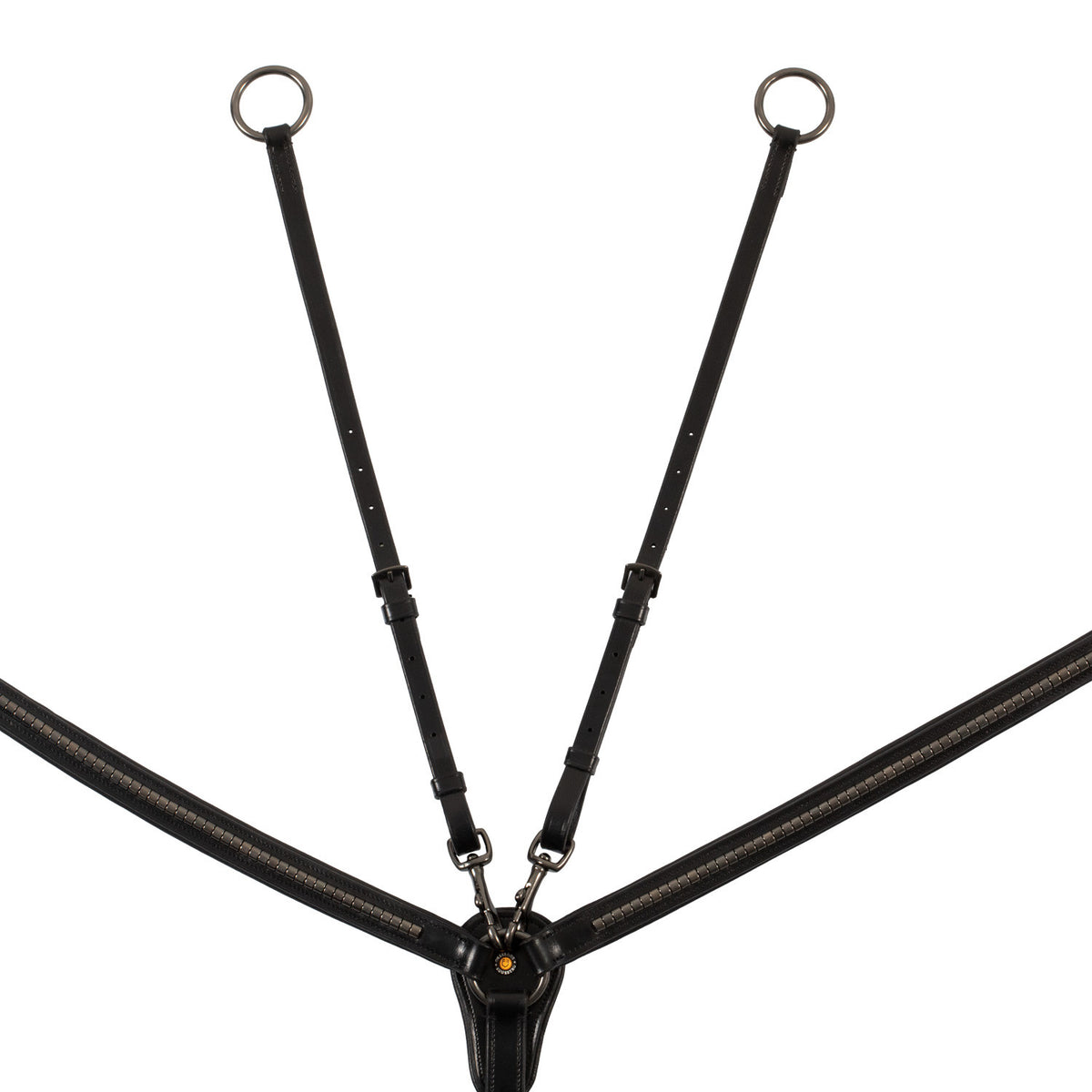 Equestro Tanned leather fork breastplate with black clincher