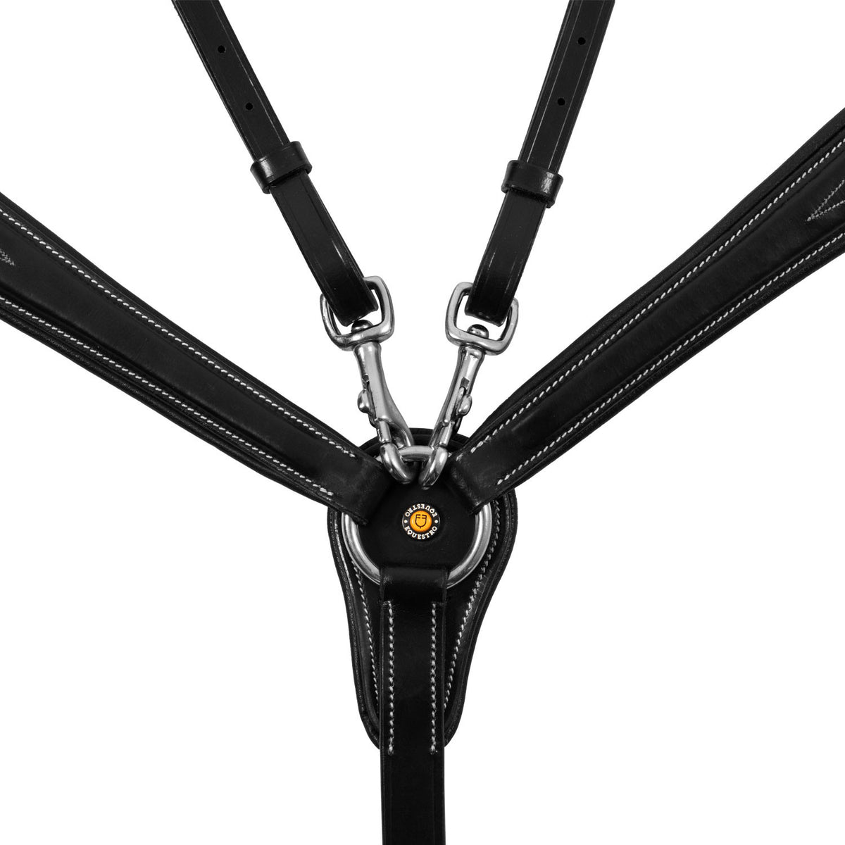 Equestro Tanned leather fork breastplate with embroideries