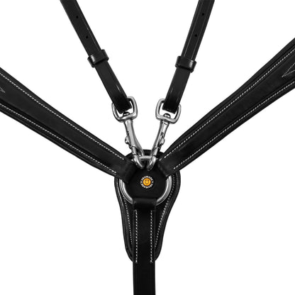 Equestro Tanned leather fork breastplate with embroideries