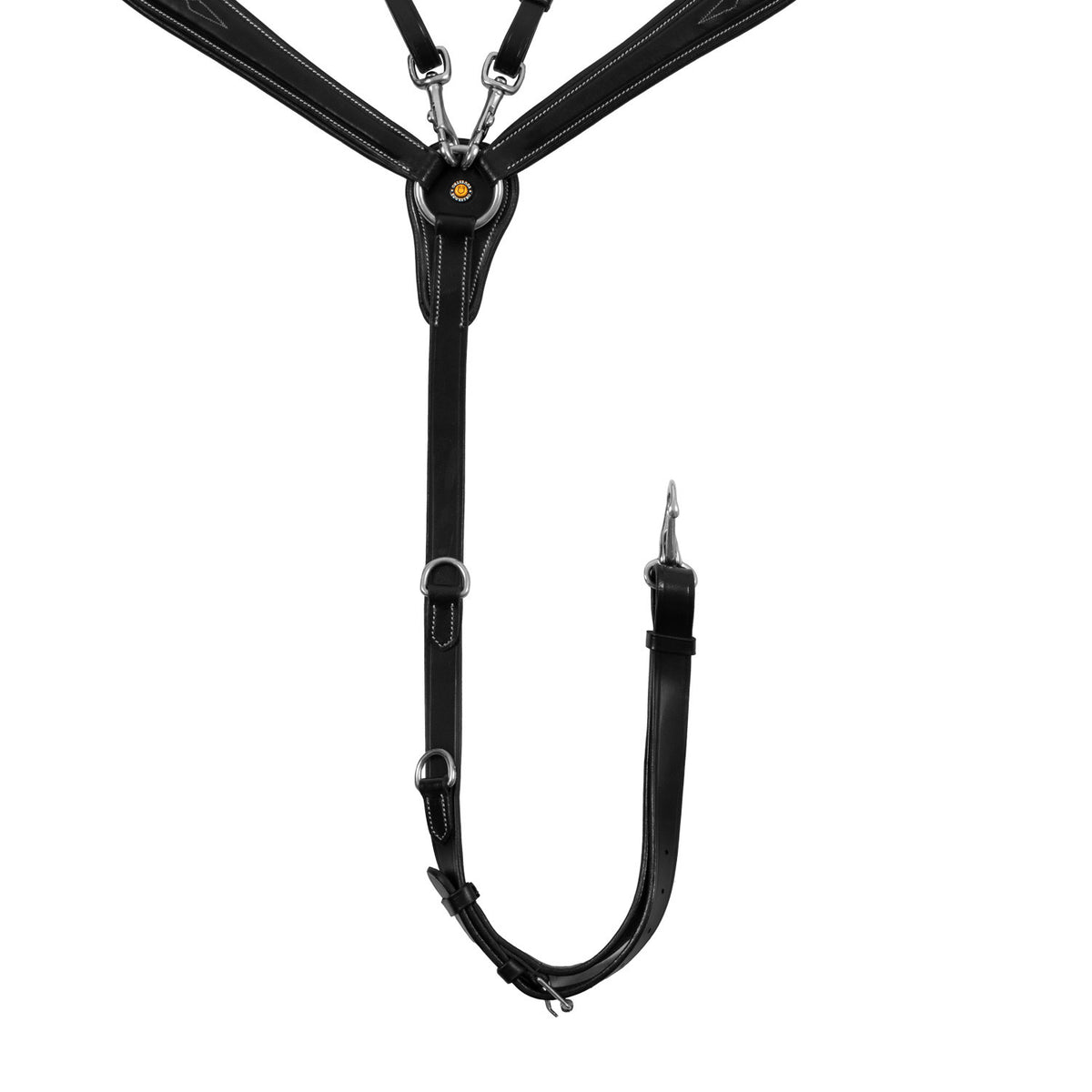 Equestro Tanned leather fork breastplate with embroideries
