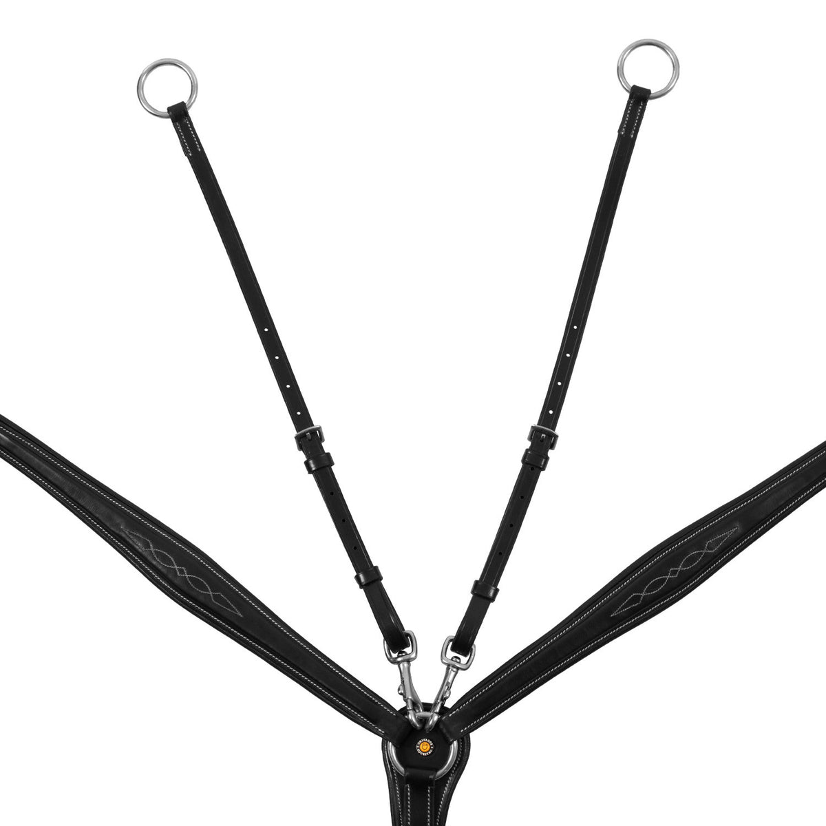 Equestro Tanned leather fork breastplate with embroideries