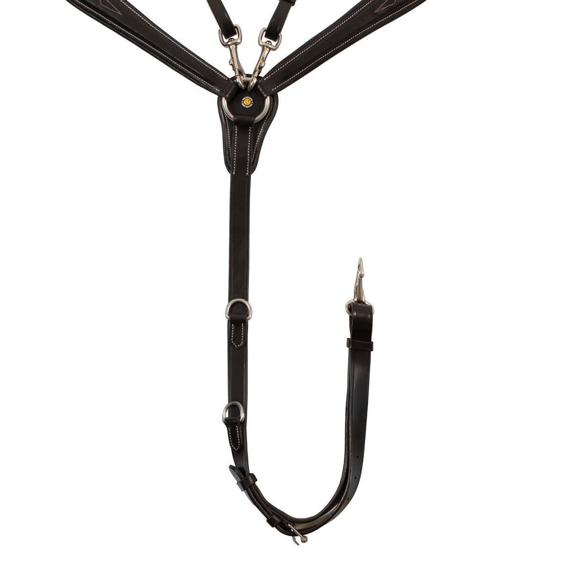Equestro Tanned leather fork breastplate with embroideries
