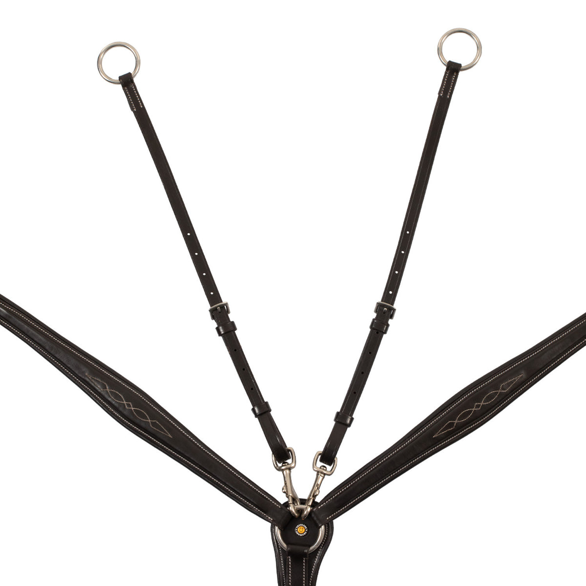 Equestro Tanned leather fork breastplate with embroideries