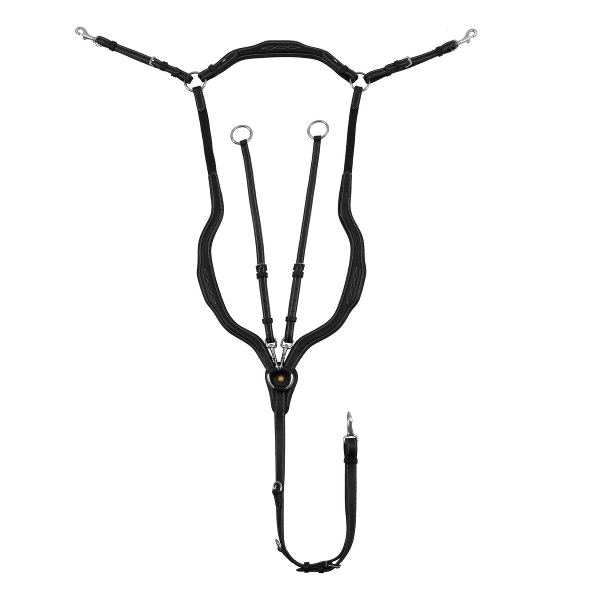 Equestro Anatomical leather breastplate with removable martingale