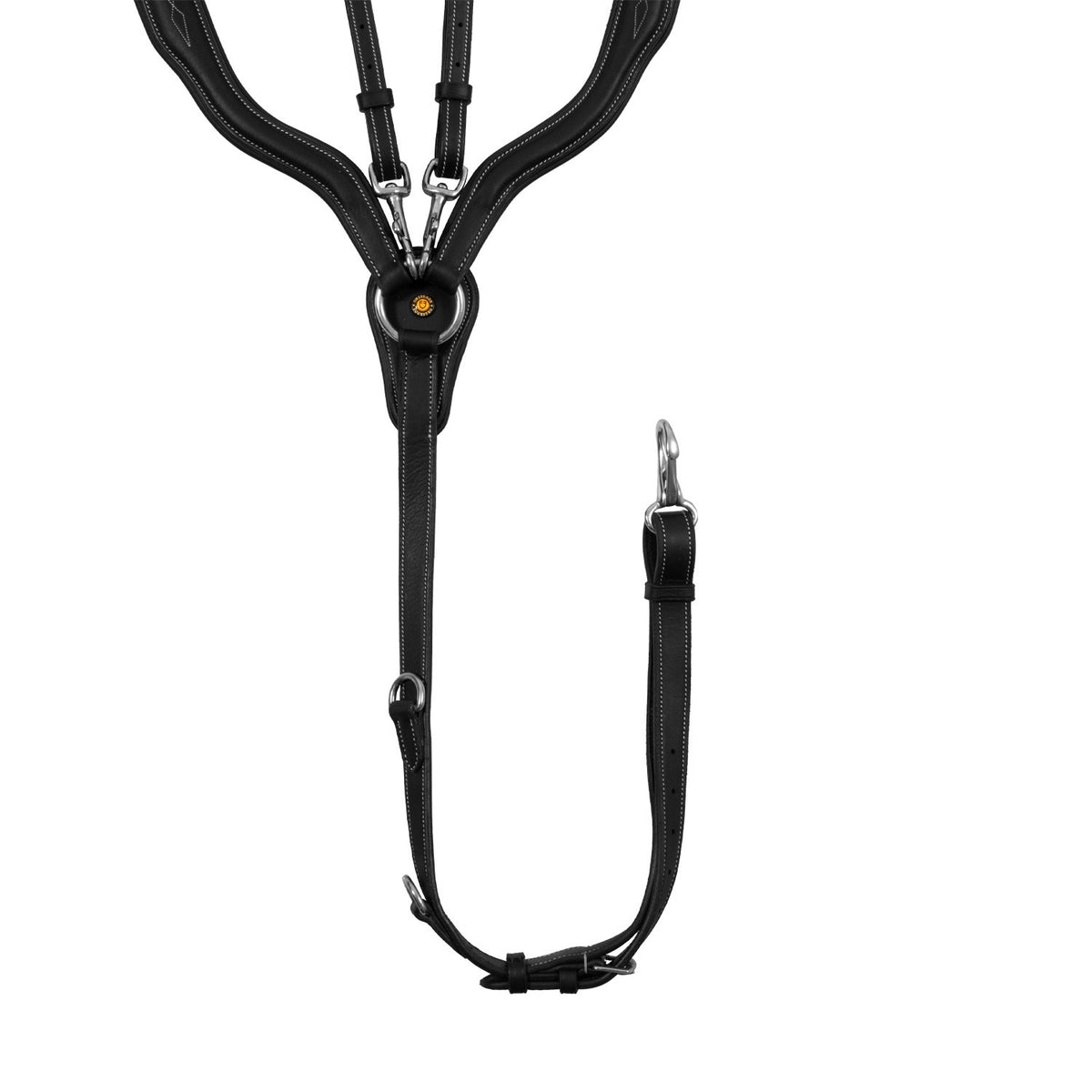 Equestro Anatomical leather breastplate with removable martingale