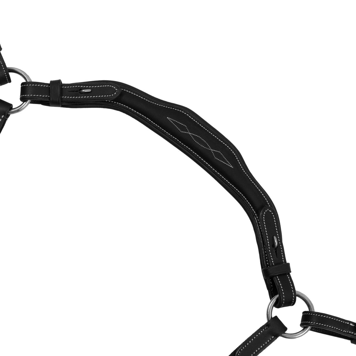 Equestro Anatomical leather breastplate with removable martingale