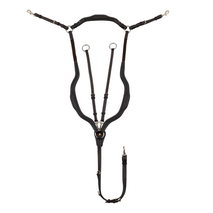 Equestro Anatomical leather breastplate with removable martingale