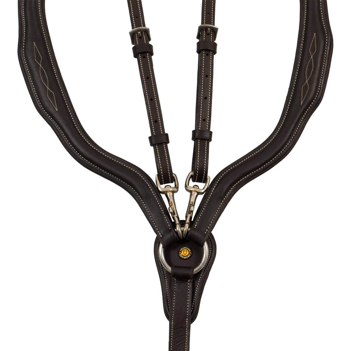 Equestro Anatomical leather breastplate with removable martingale