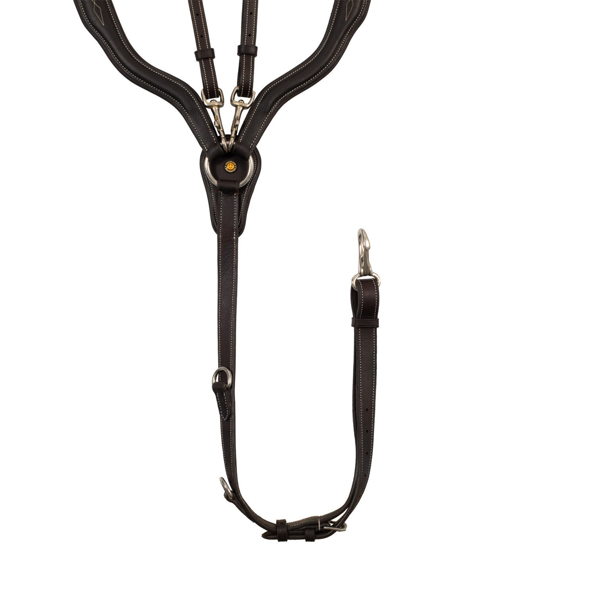 Equestro Anatomical leather breastplate with removable martingale