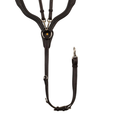 Equestro Anatomical leather breastplate with removable martingale