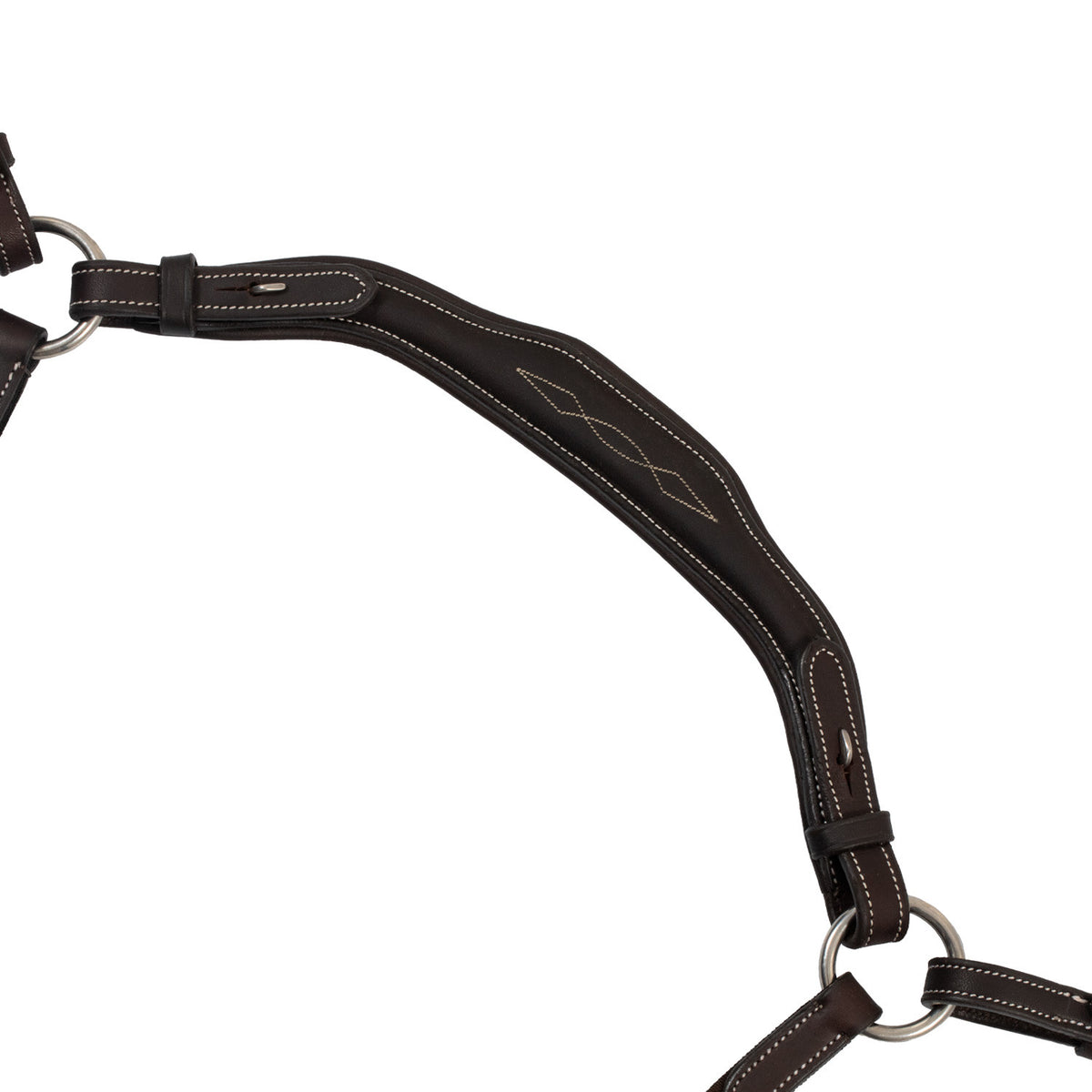 Equestro Anatomical leather breastplate with removable martingale