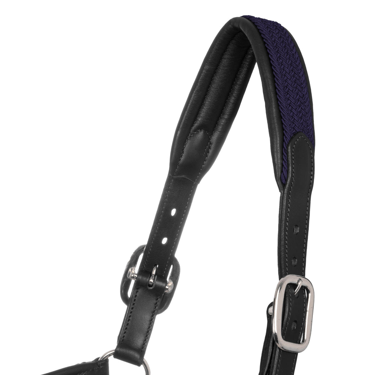 Equestro Leather halter with braided nylon inserts