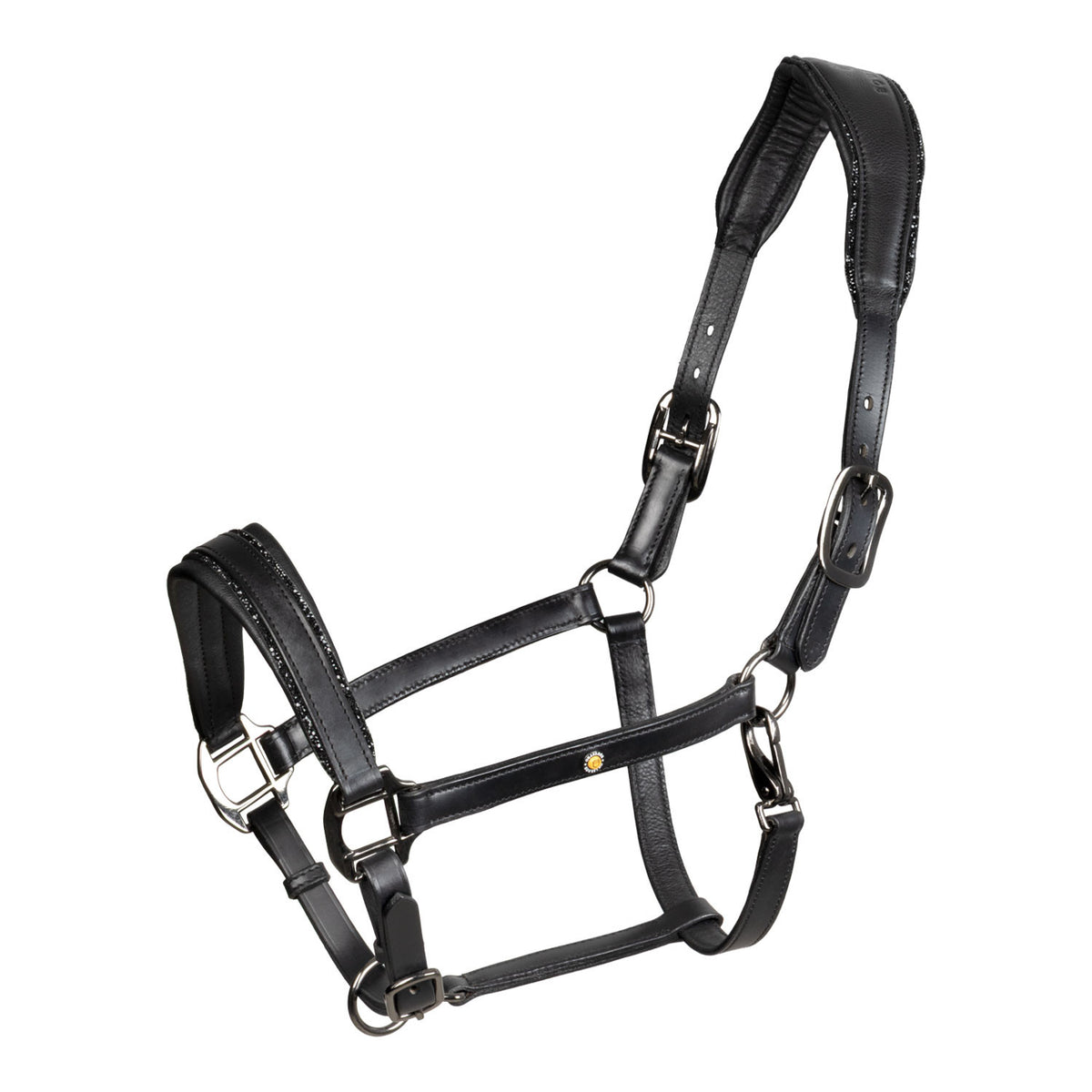 Equestro Leather halter with glittery piping