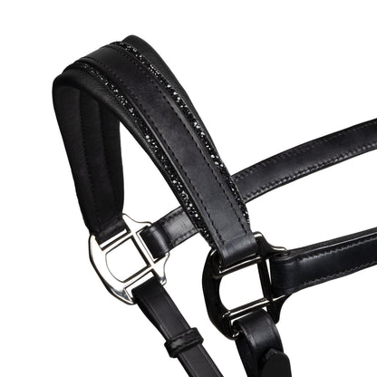 Equestro Leather halter with glittery piping