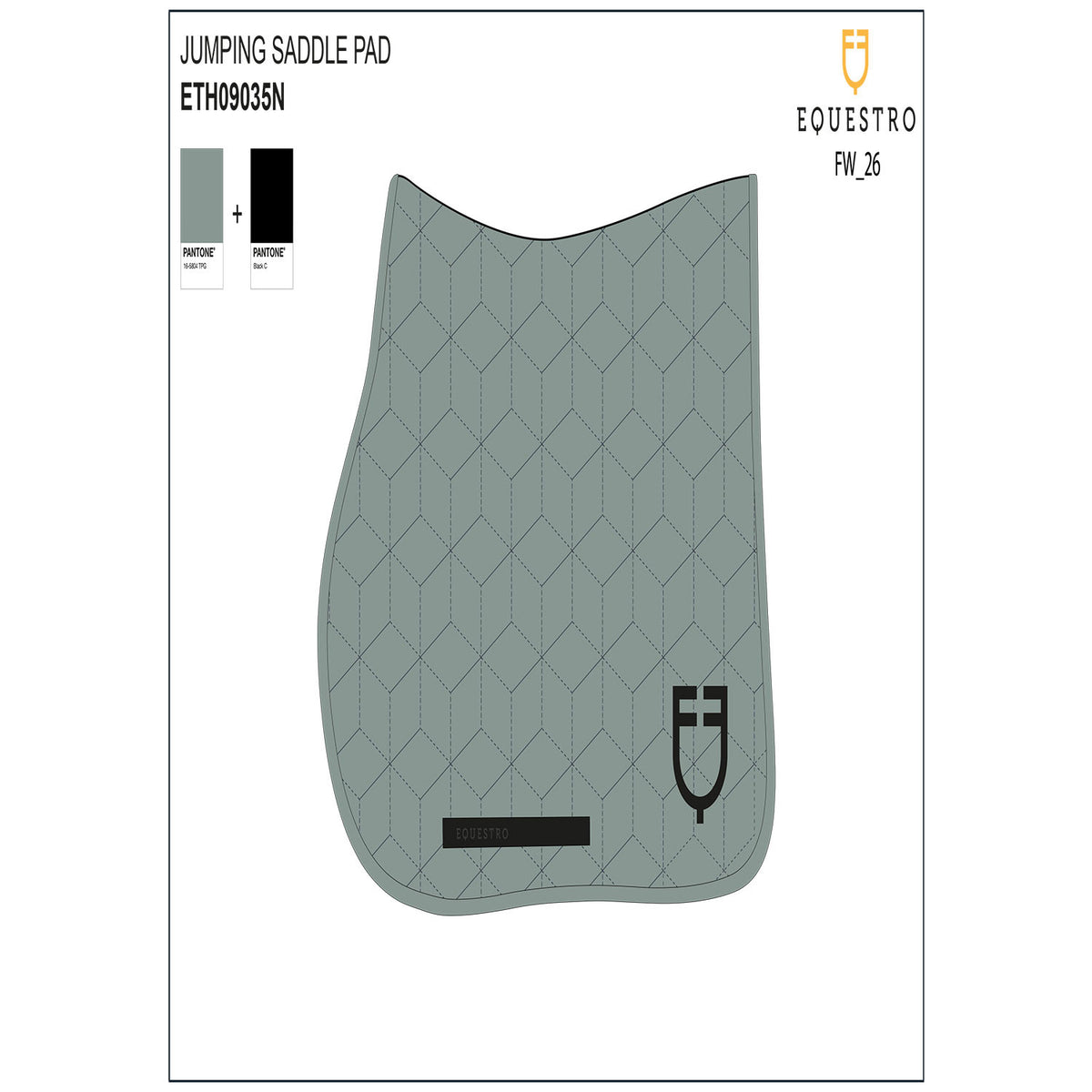 Equestro Jumping saddle pad with cube quilting