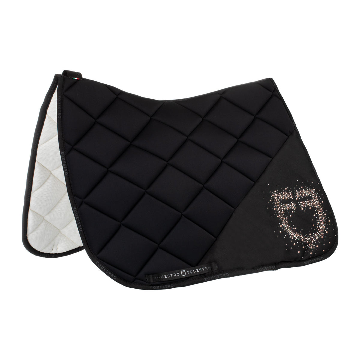 Equestro Dressage saddle pad rhinestone logo