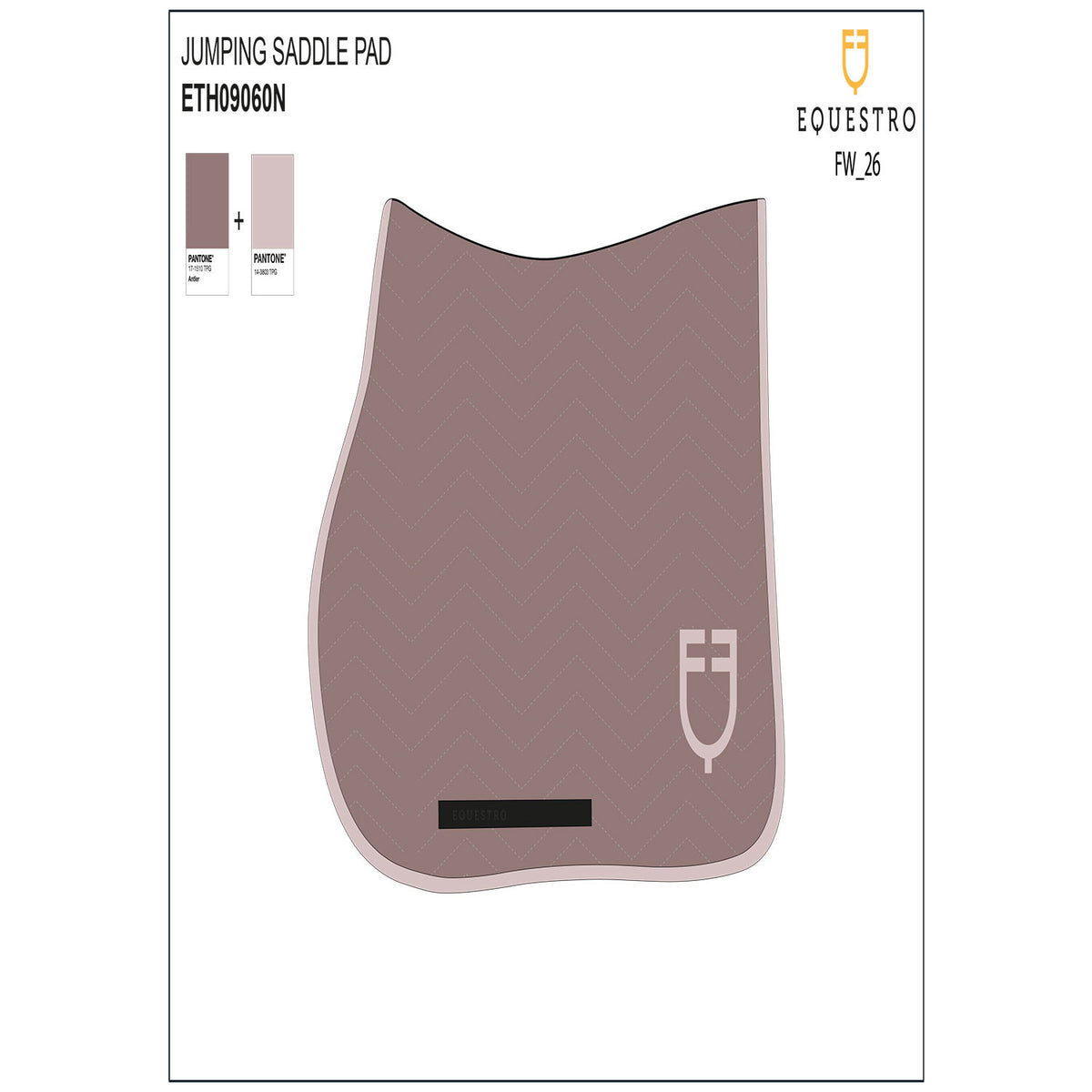 Equestro Jumping saddle pad with wave quilting