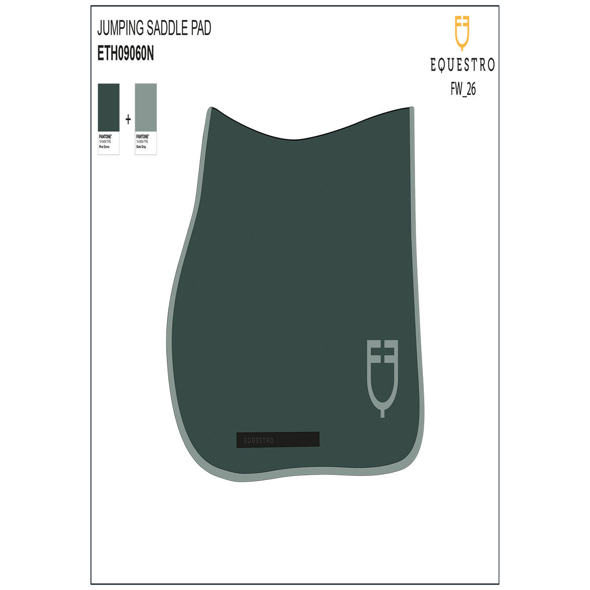 Equestro Jumping saddle pad with wave quilting