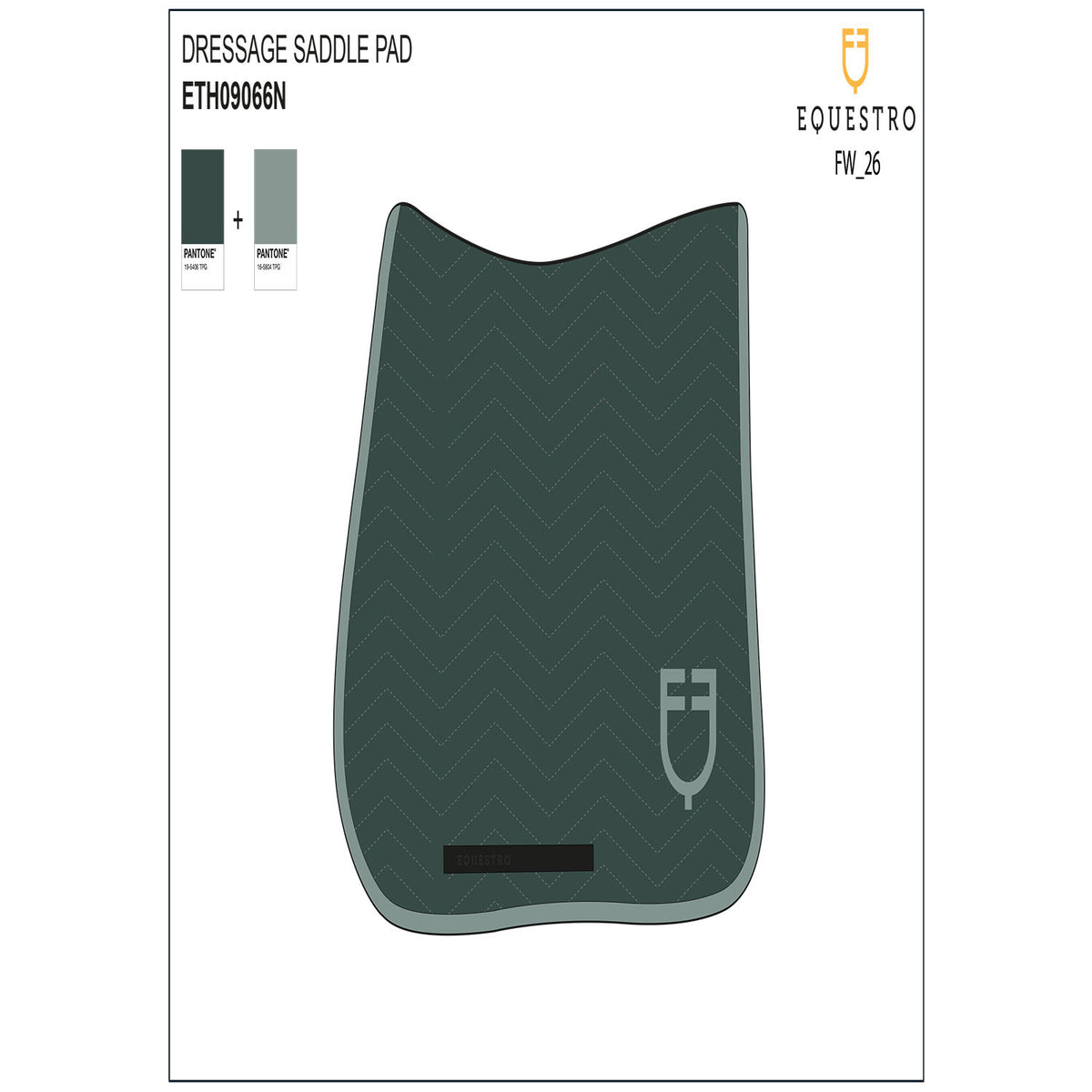 Equestro Dressage saddle pad with wave quilting