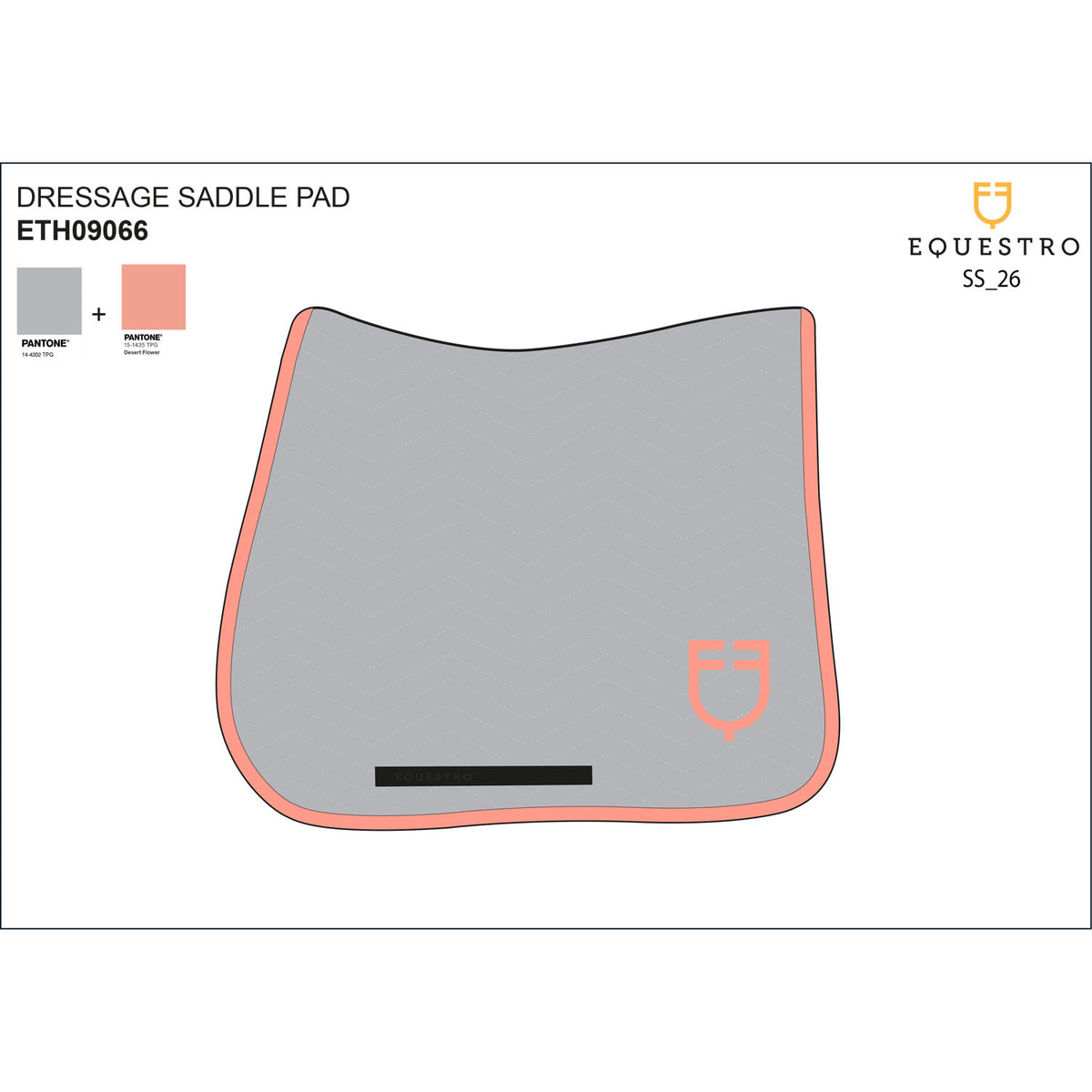 Equestro Wave Quilting dressage saddle pad in technical fabric