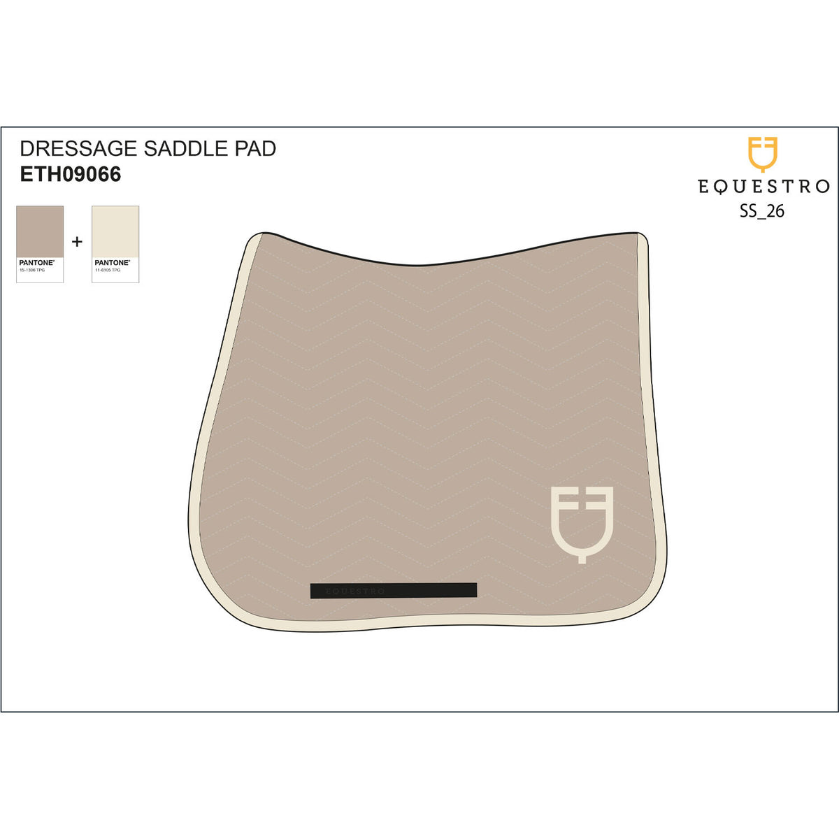 Equestro Wave Quilting dressage saddle pad in technical fabric