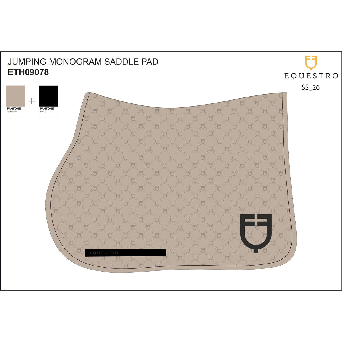Equestro Jumping saddle pad with monogram print