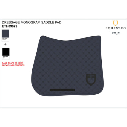 Equestro Dressage saddle pad with monogram print