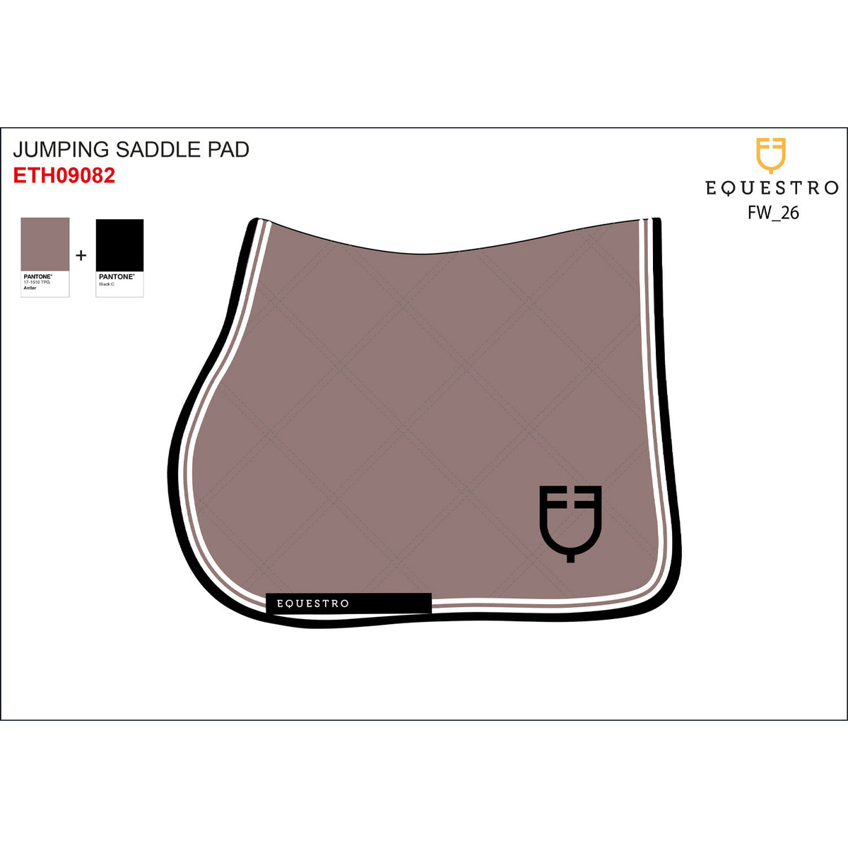 Equestro Double Stripes jumping saddle pad in technical fabric