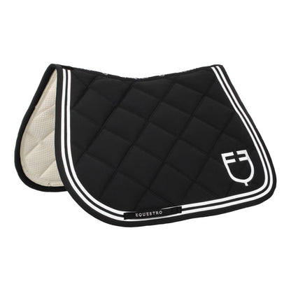 Equestro Double Stripes jumping saddle pad in technical fabric