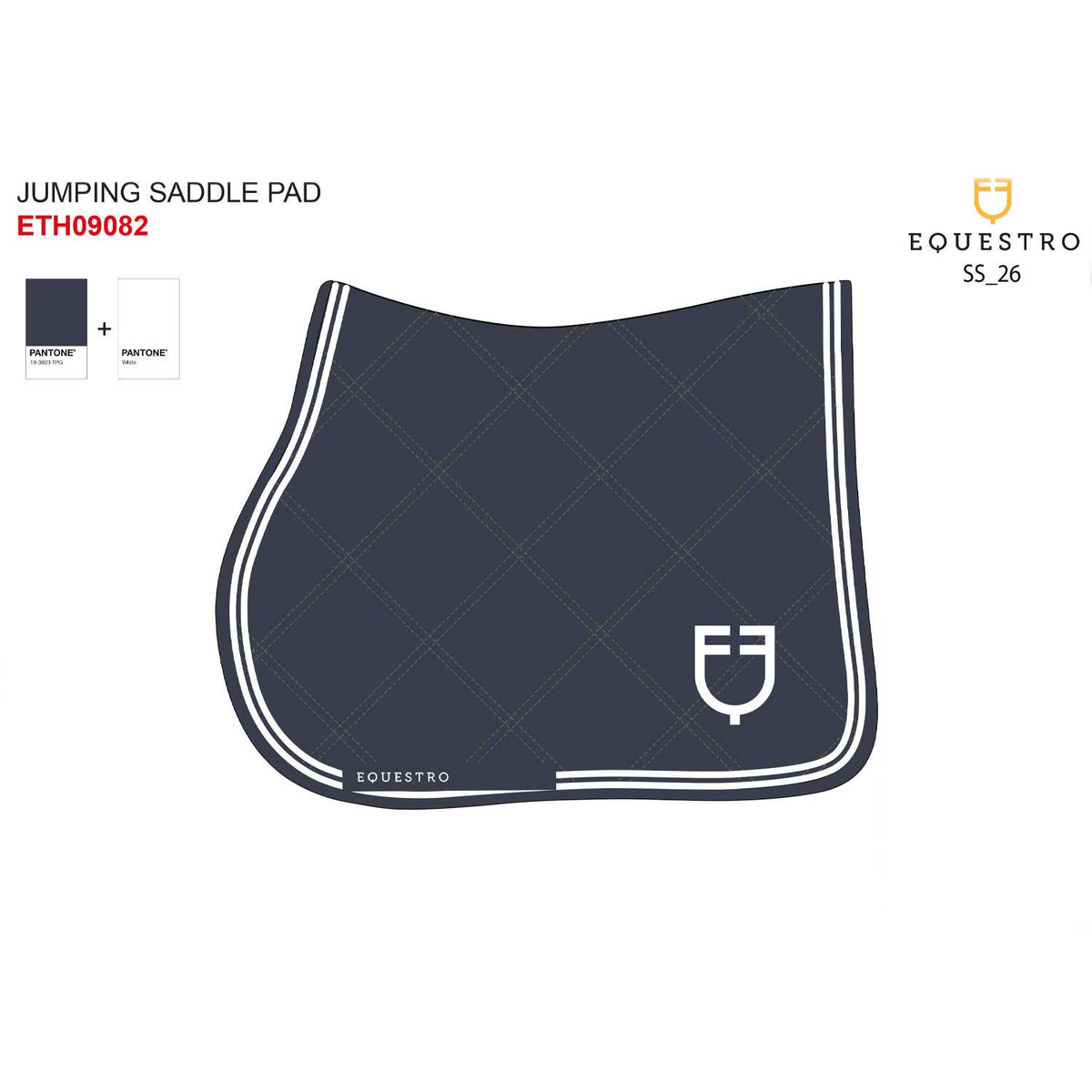 Equestro Double Stripes jumping saddle pad in technical fabric