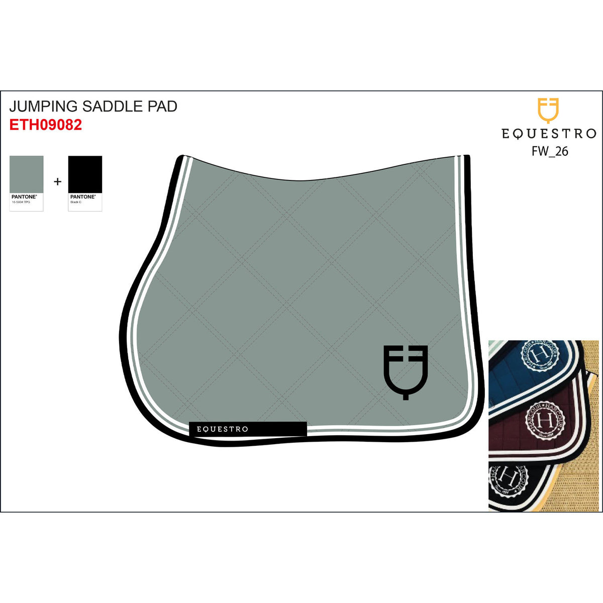 Equestro Double Stripes jumping saddle pad in technical fabric