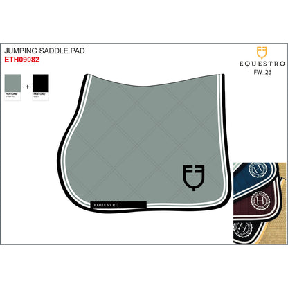 Equestro Double Stripes jumping saddle pad in technical fabric