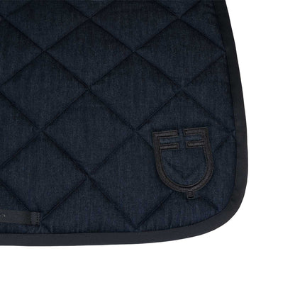 Equestro Jumping saddle pad in denim-effect technical fabric