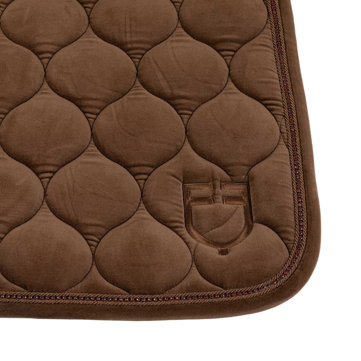 Equestro Suede-effect jumping saddle pad with rhinestones