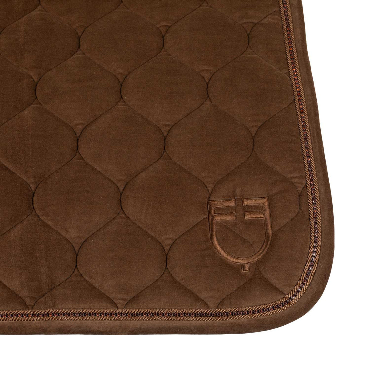 Equestro Suede-effect dressage saddle pad with rhinestones