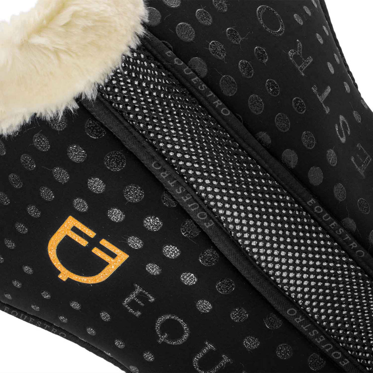 Equestro Ecowool memory foam pad with silicone grip and logo